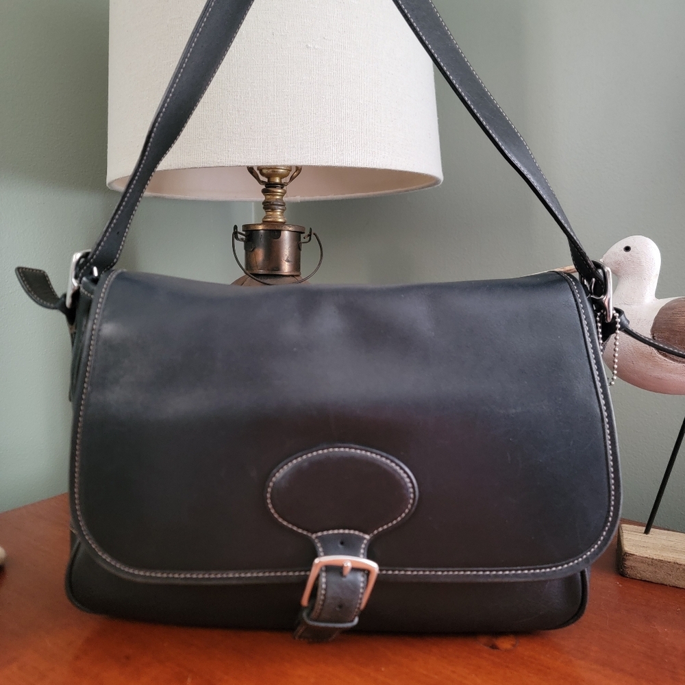 Coach 7750 Legacy Messenger Bag Black Glove Tanned Leather Crossbody Vintage